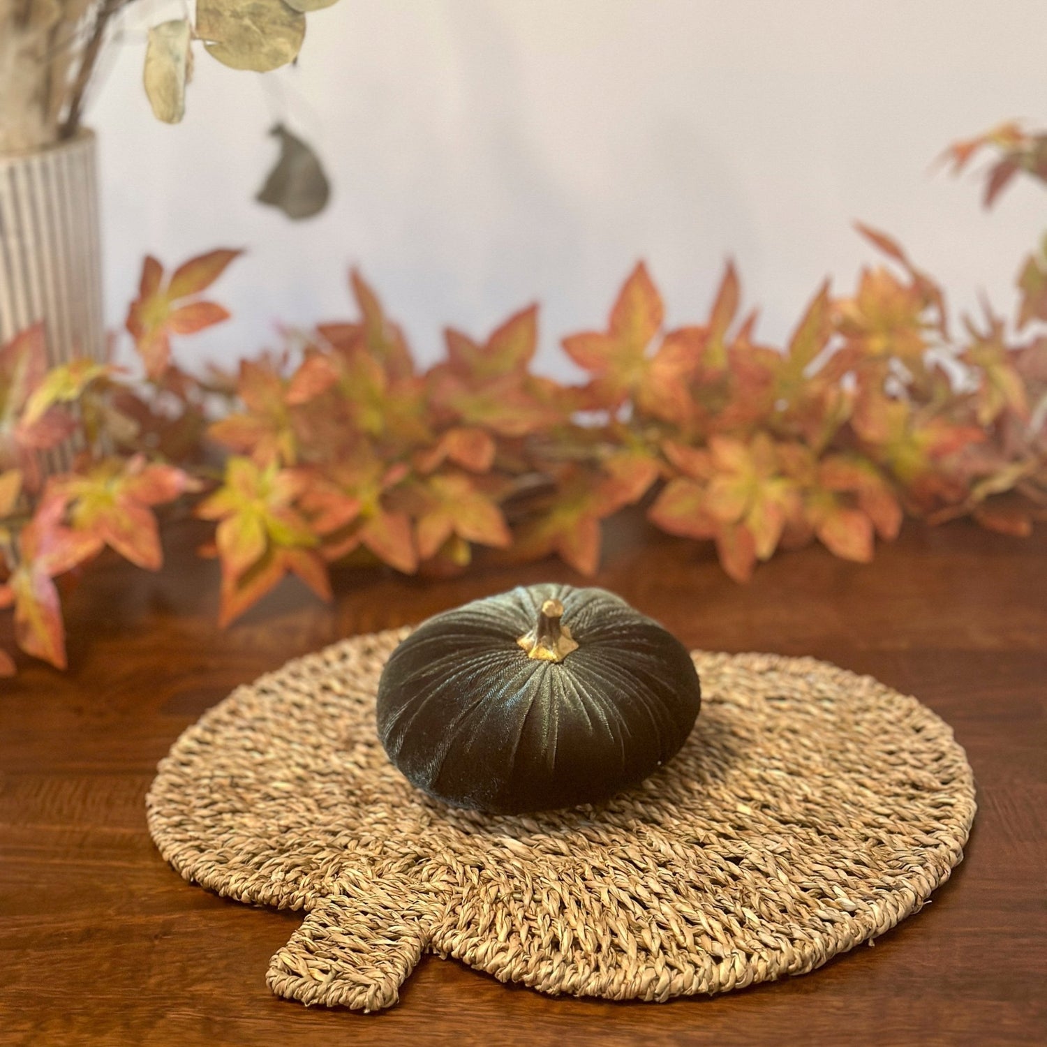 Deep Moss Luxury Velvet Pumpkins - Benny and Mollie