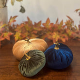 Deep Moss Luxury Velvet Pumpkins - Benny and Mollie