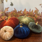 Deep Moss Luxury Velvet Pumpkins - Benny and Mollie