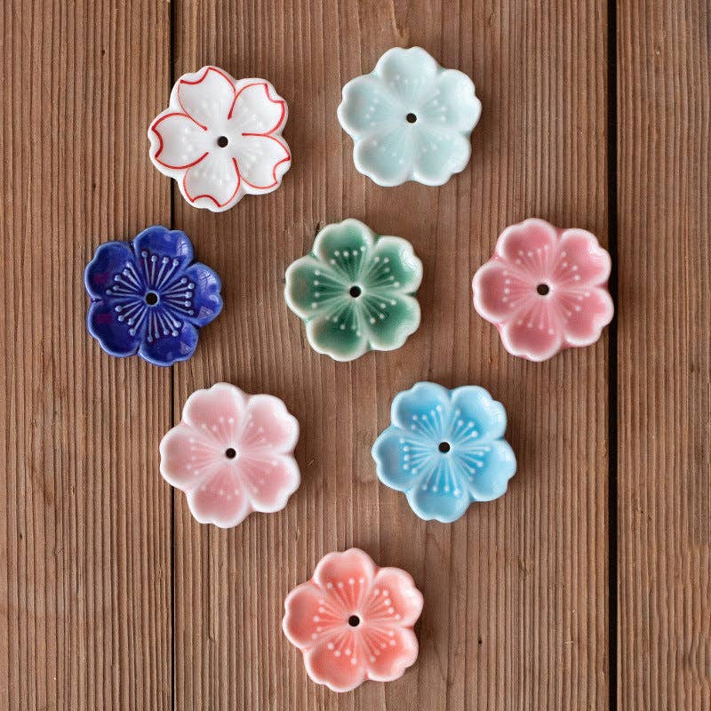 Handmade Ceramic Flower Ornament | Incense Holder