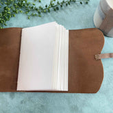 A6 Handmade Leather Notebook in Gift Bag - Tan - Benny and Mollie