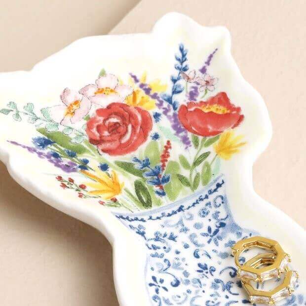 Flowers in Vase Trinket Dish - Benny and Mollie