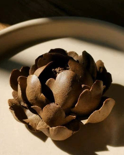 Handmade Brown Lotus Incense Holder - Benny and Mollie