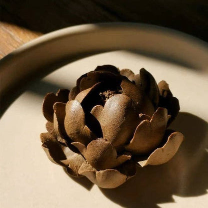 Handmade Brown Lotus Incense Holder - Benny and Mollie