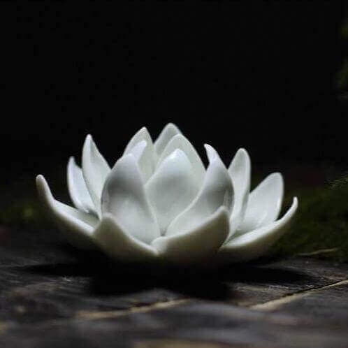 Handmade Ceramic White Lotus Incense Holder - Benny and Mollie