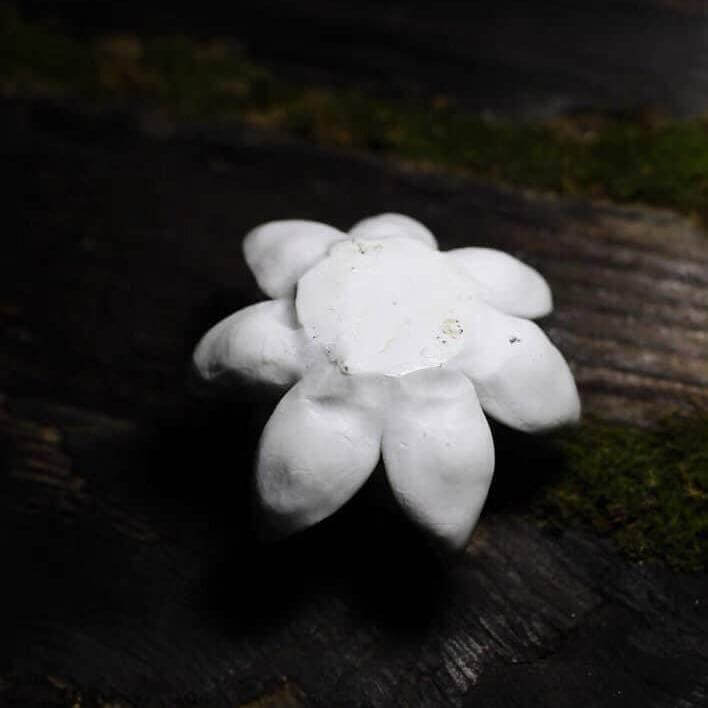 Handmade Ceramic White Lotus Incense Holder - Benny and Mollie