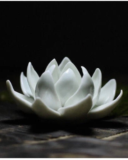 Handmade Ceramic Open Lotus Incense Holder - Benny and Mollie
